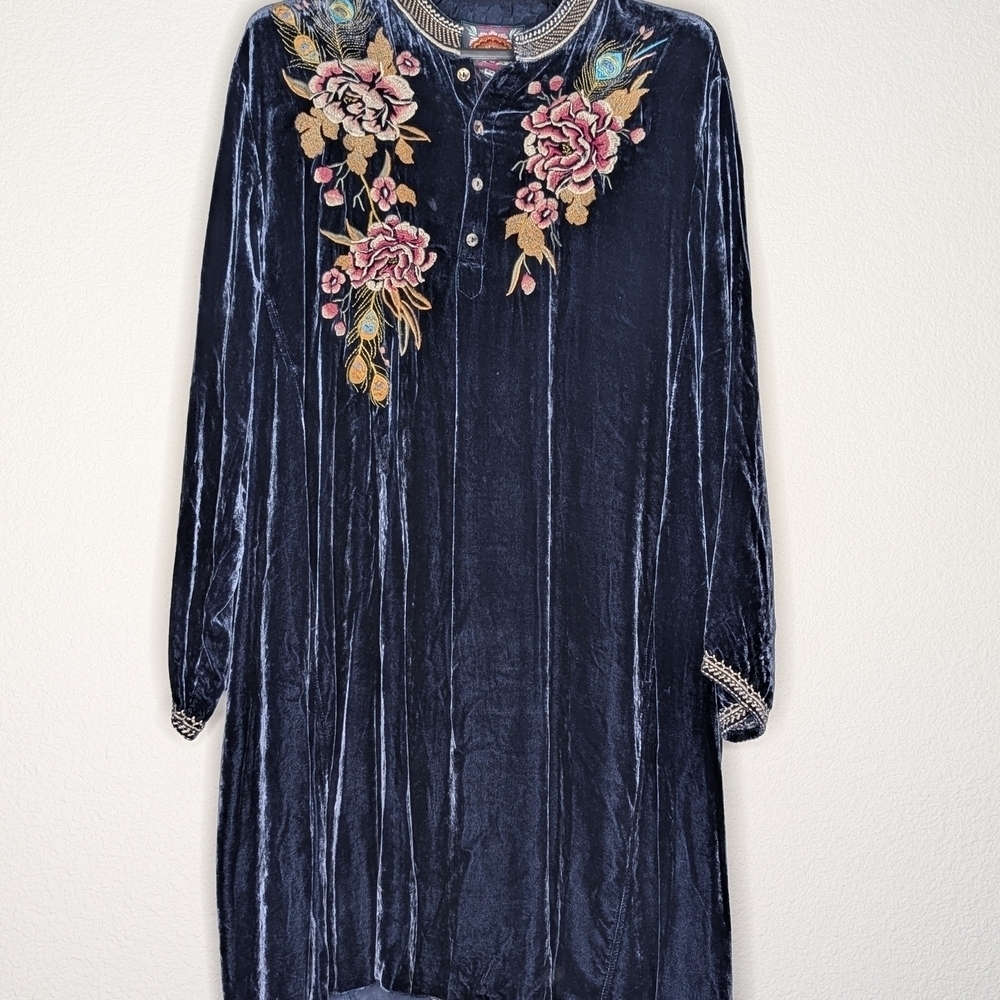 Johnny Was Blue Embroidered Dress - Picture 3 of 12